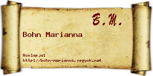 Bohn Marianna névjegykártya